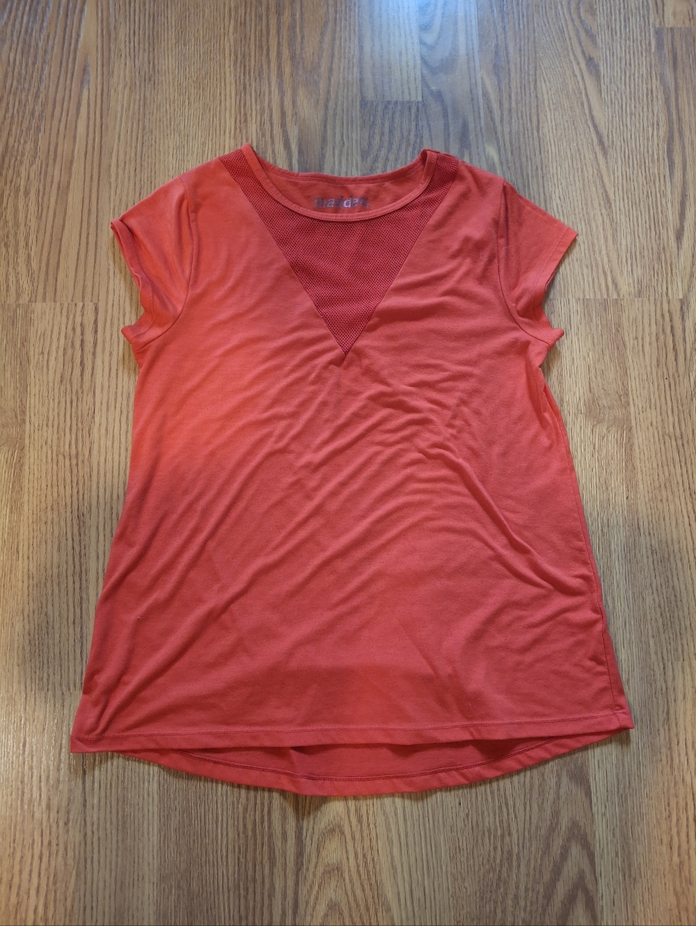 Madden Girl Red Mesh V-Inset Tank Top